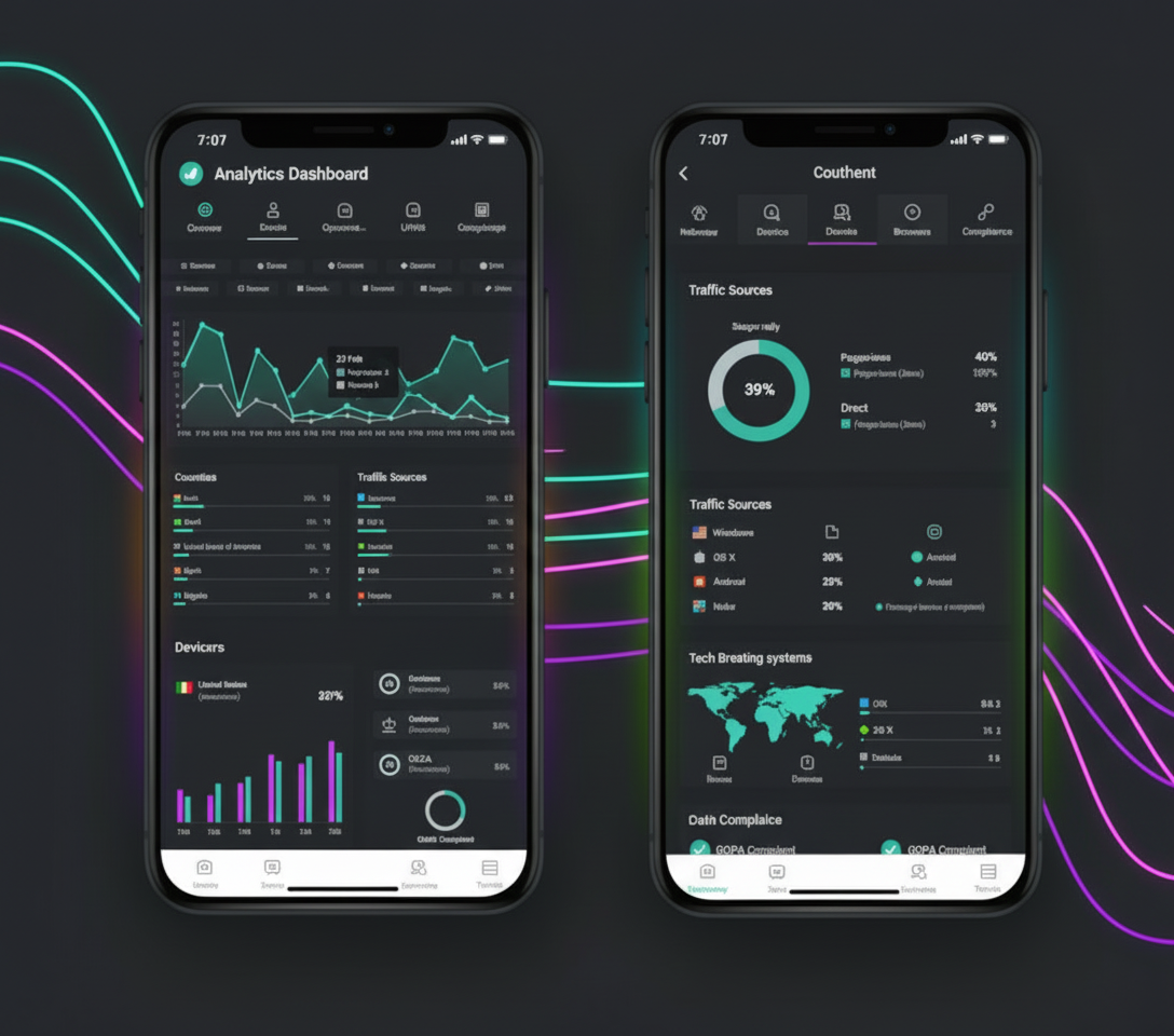 Screenshot of the app links analytics system page