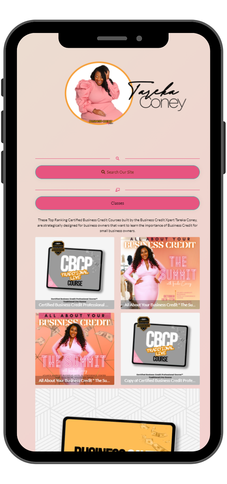 Screenshot of biolink page examples